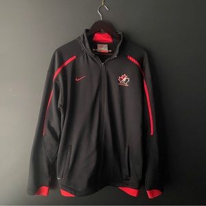 Nike Fit Dry Team Canada Hockey Men's Full Zip Activewear Jacket Black Size LG